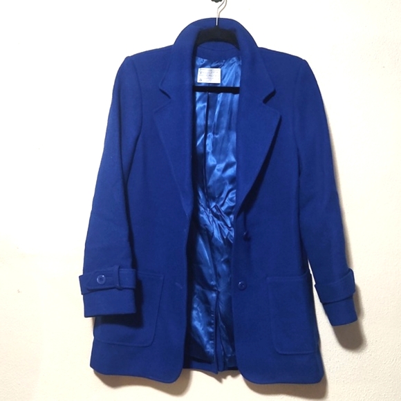 Miss Pendleton Vintage 100% Virgin Wool Royal Blue Blazer Jacket Size 11 EUC!!! - Picture 2 of 14